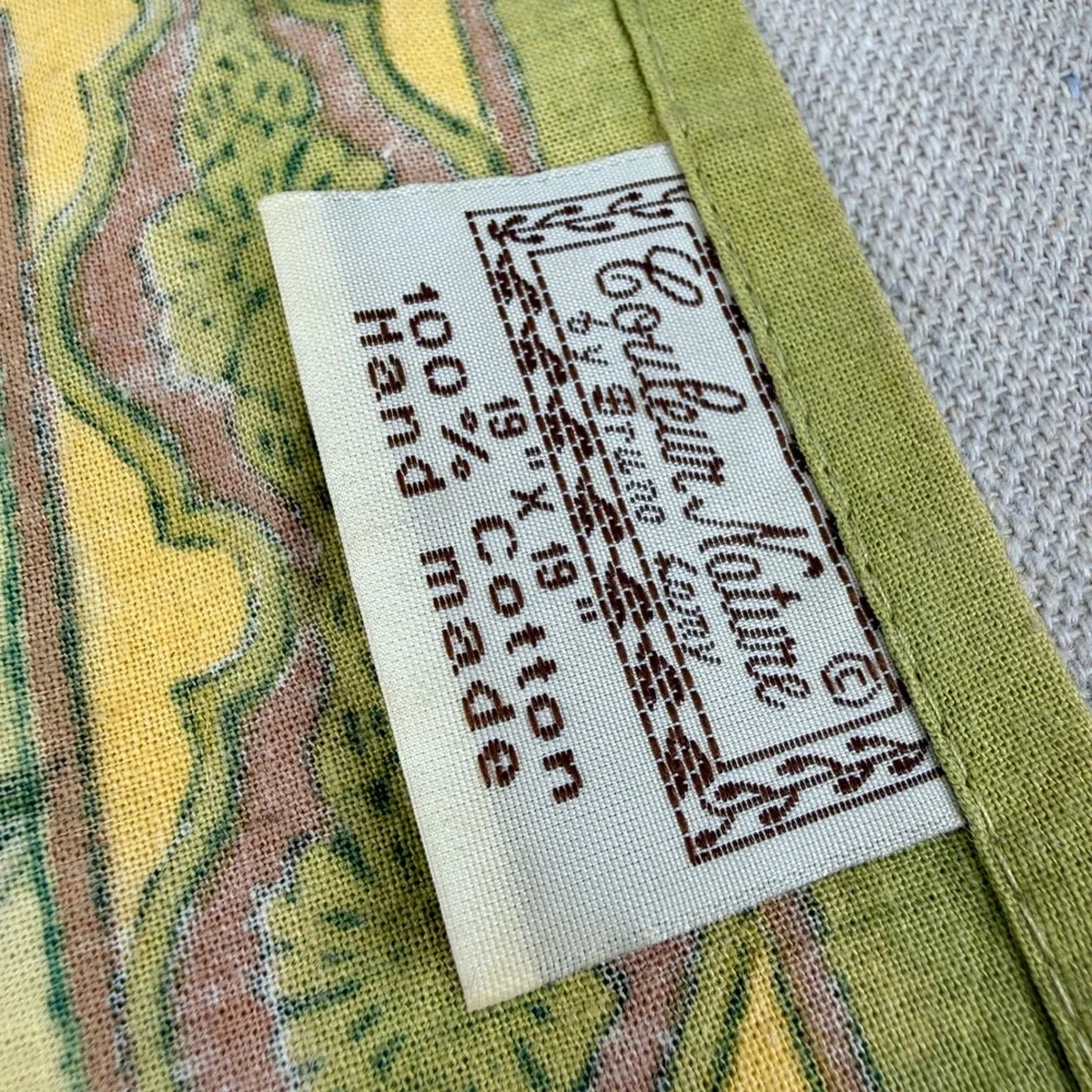 Set of 3 Couleur Nature Bruno Lamy Olive Branch Napkins Yellow Green 19
